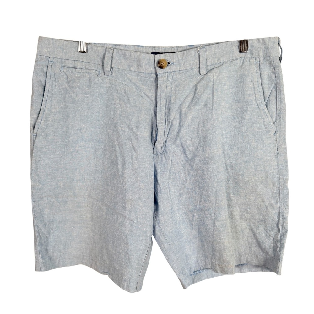 Broletto Linen Blend Shorts Mens 38 Light Blue Flat Front Summer‎ Casual read